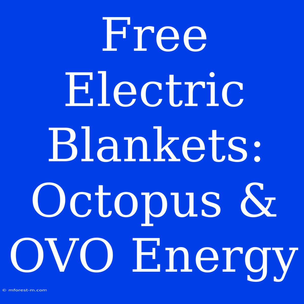 Free Electric Blankets: Octopus & OVO Energy