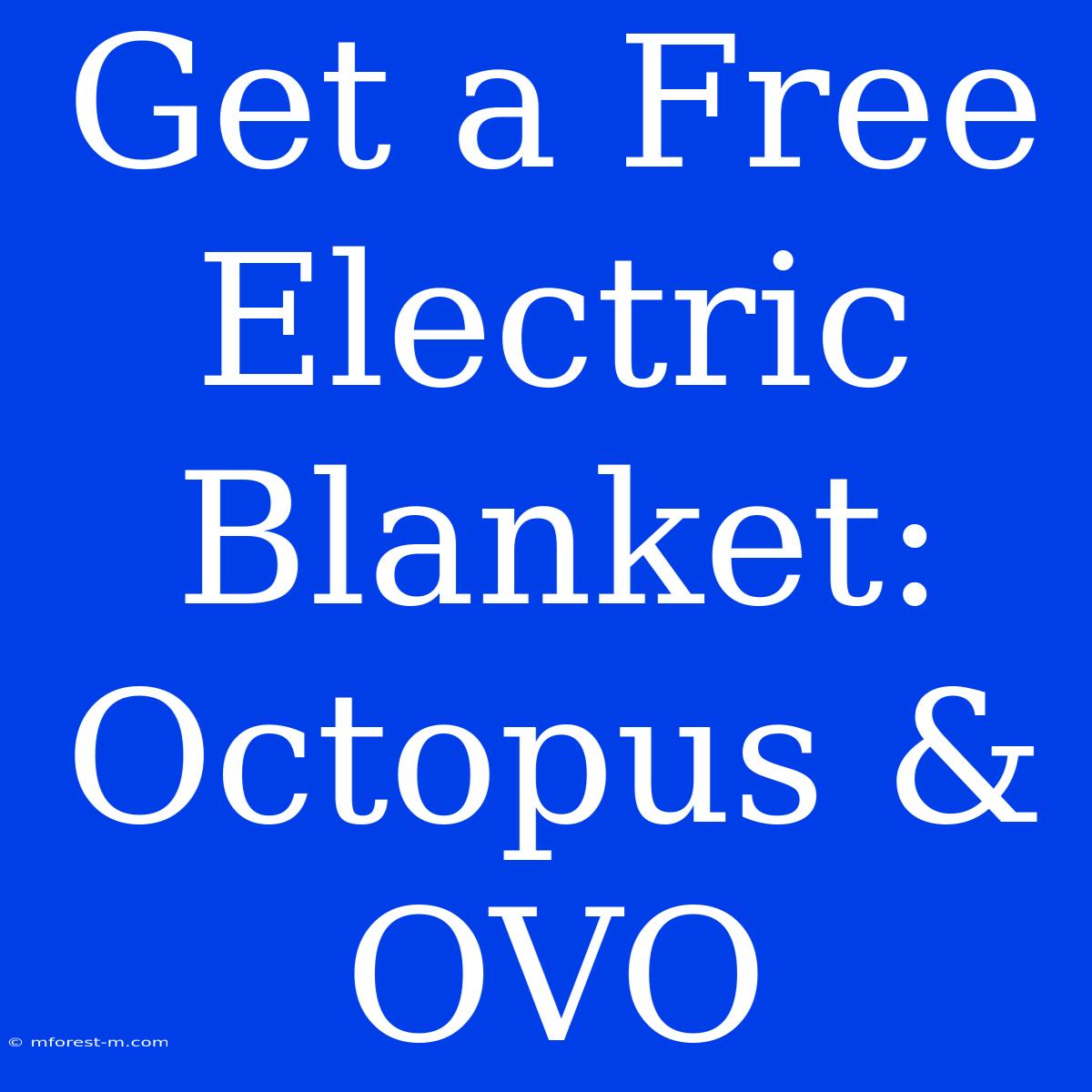 Get A Free Electric Blanket: Octopus & OVO