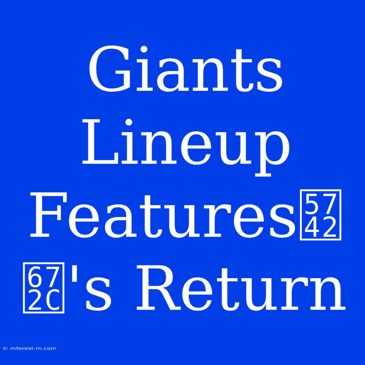 Giants Lineup Features坂本's Return