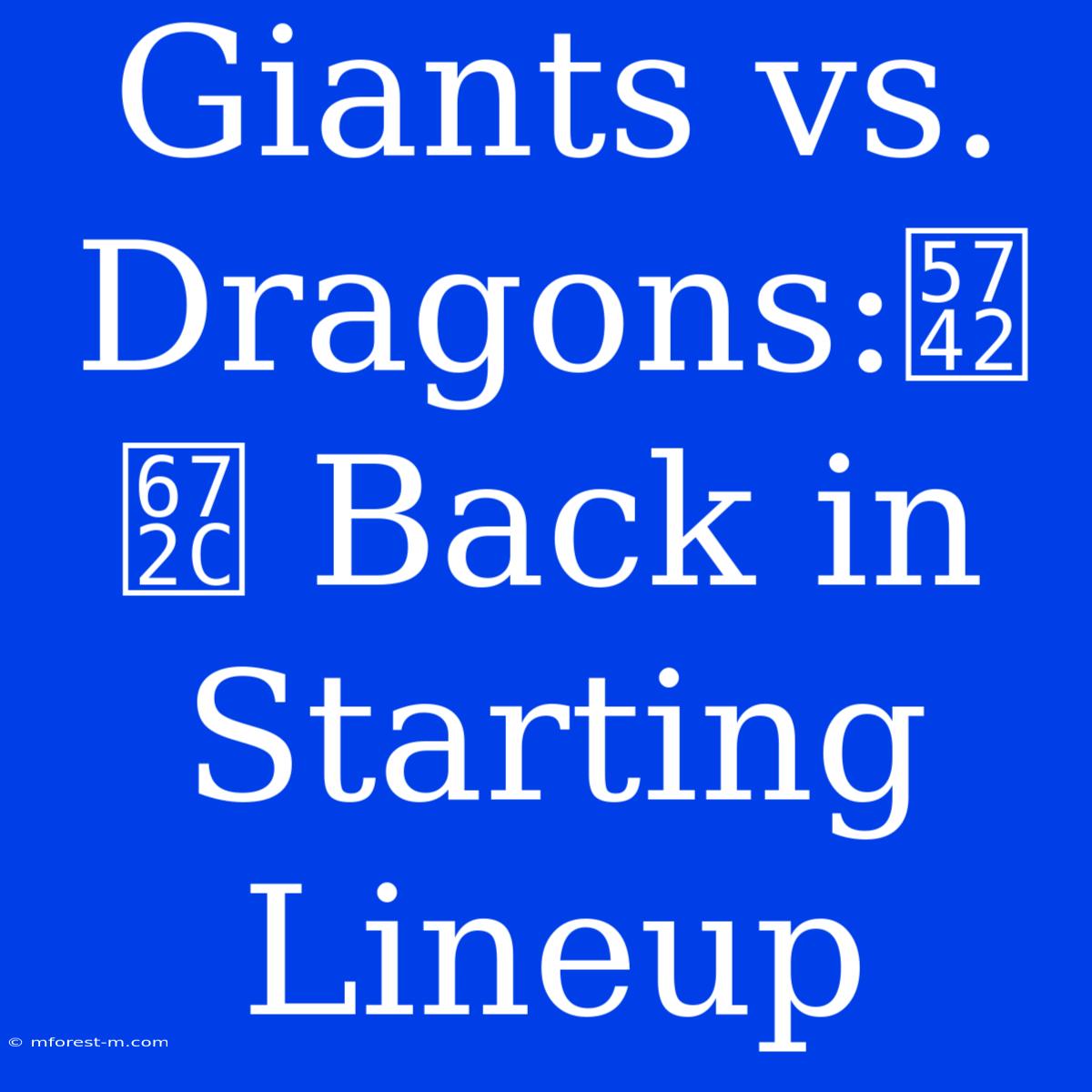 Giants Vs. Dragons:坂本 Back In Starting Lineup