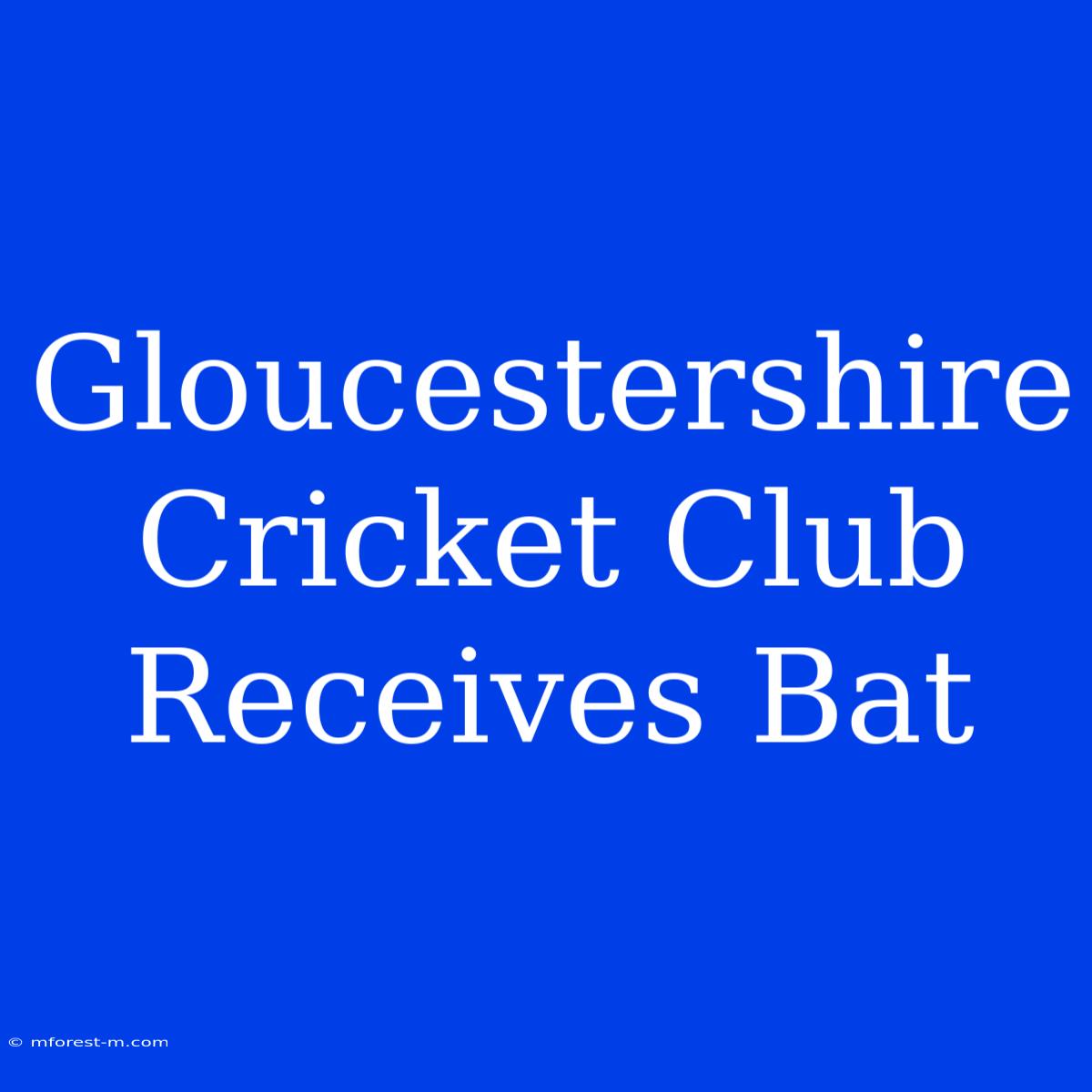 Gloucestershire Cricket Club Receives Bat