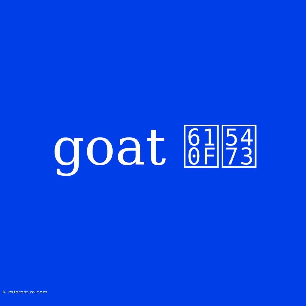 Goat 意味