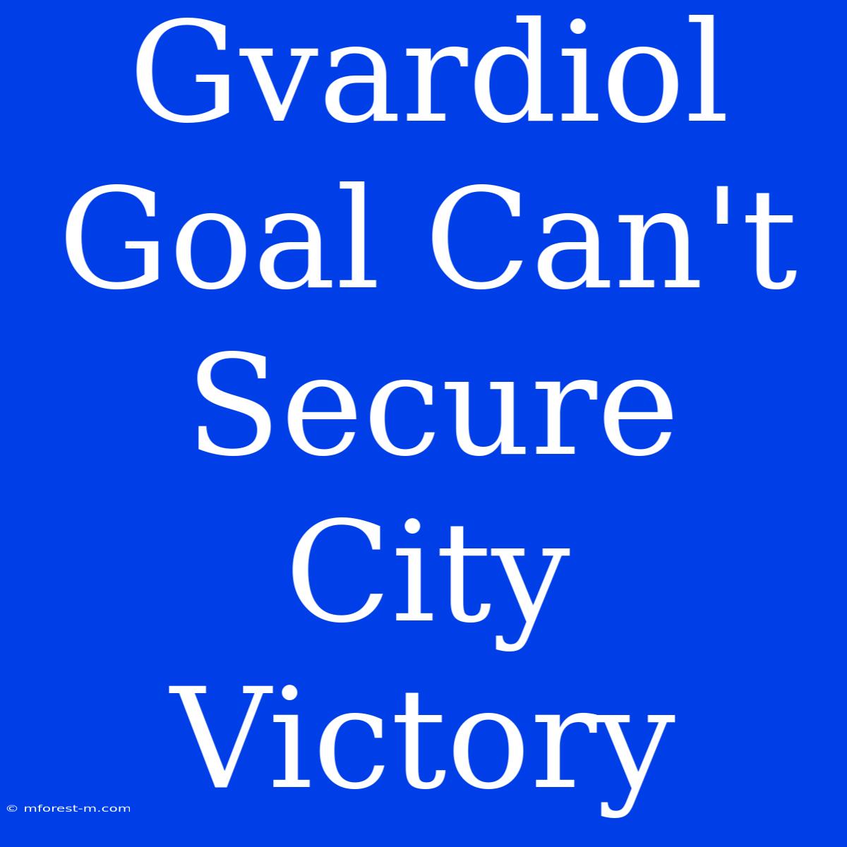 Gvardiol Goal Can't Secure City Victory 