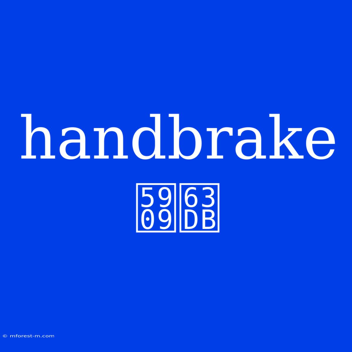 Handbrake 変換