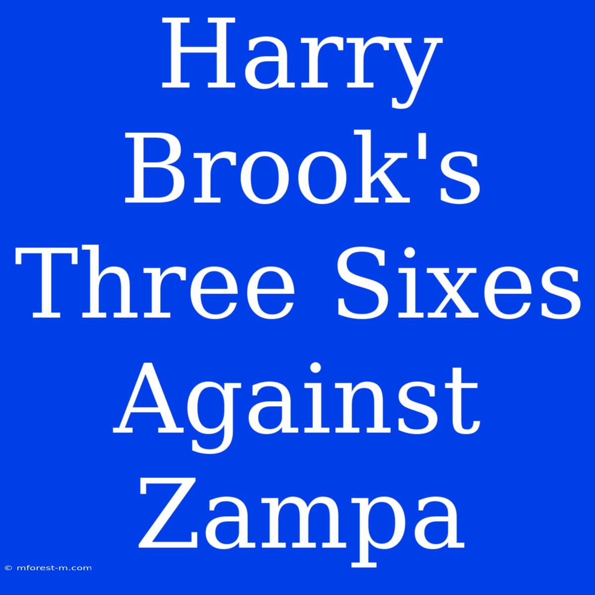 Harry Brook's Three Sixes Against Zampa