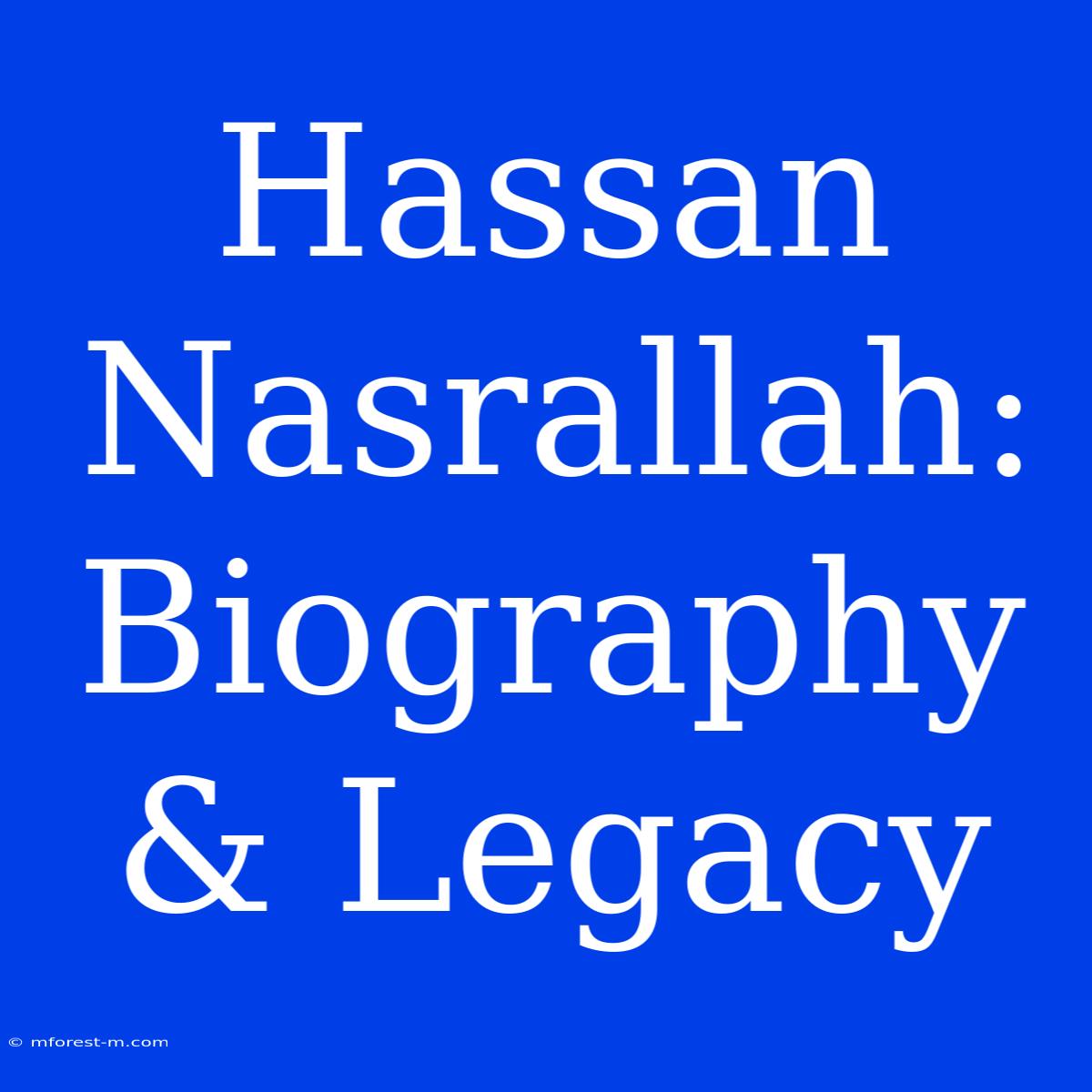 Hassan Nasrallah: Biography & Legacy