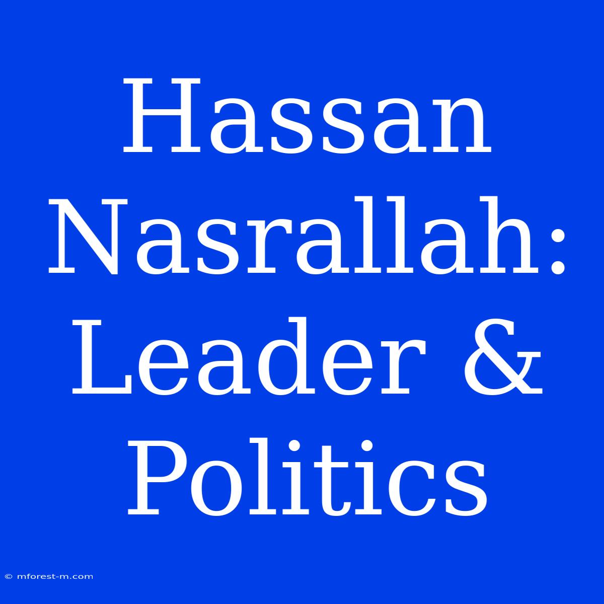 Hassan Nasrallah: Leader & Politics 