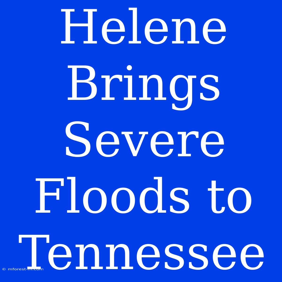 Helene Brings Severe Floods To Tennessee