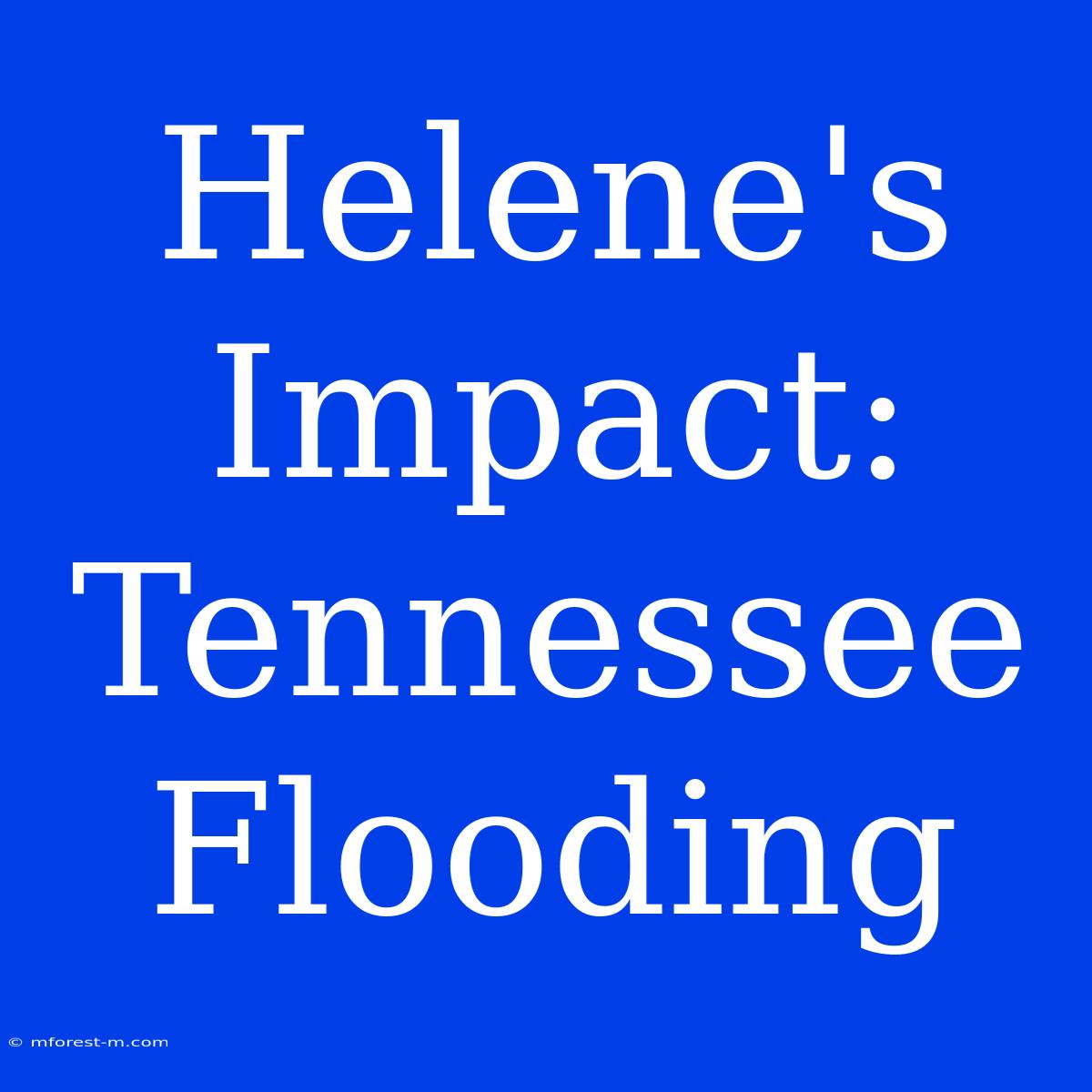 Helene's Impact: Tennessee Flooding