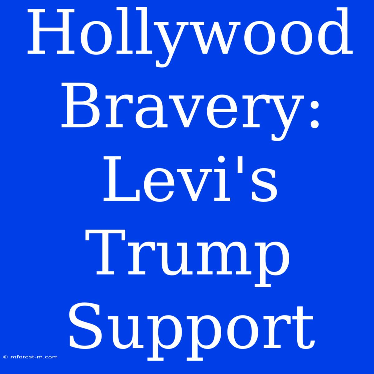 Hollywood Bravery: Levi's Trump Support