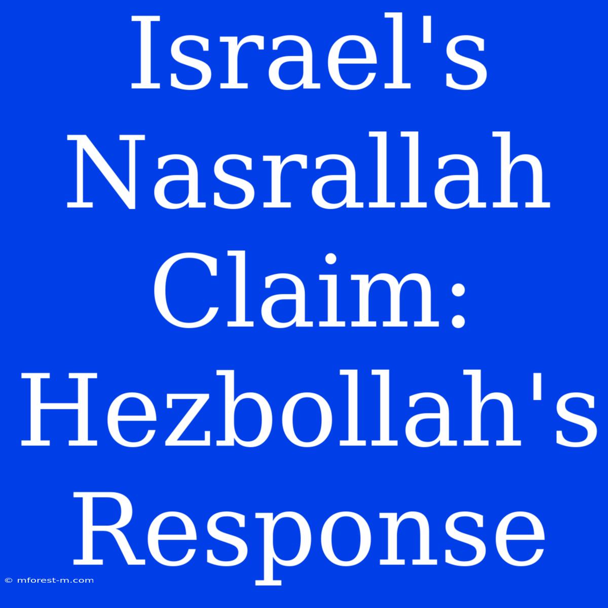 Israel's Nasrallah Claim: Hezbollah's Response