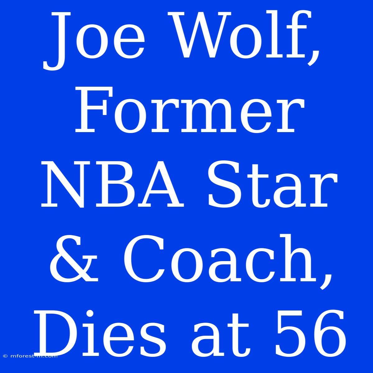 Joe Wolf, Former NBA Star & Coach, Dies At 56