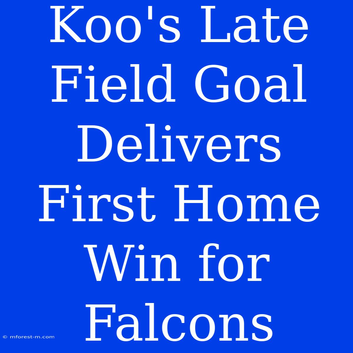 Koo's Late Field Goal Delivers First Home Win For Falcons