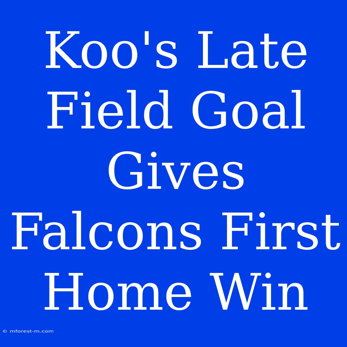 Koo's Late Field Goal Gives Falcons First Home Win 