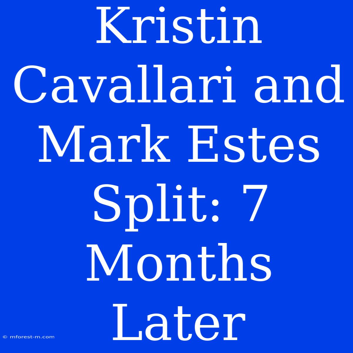 Kristin Cavallari And Mark Estes Split: 7 Months Later