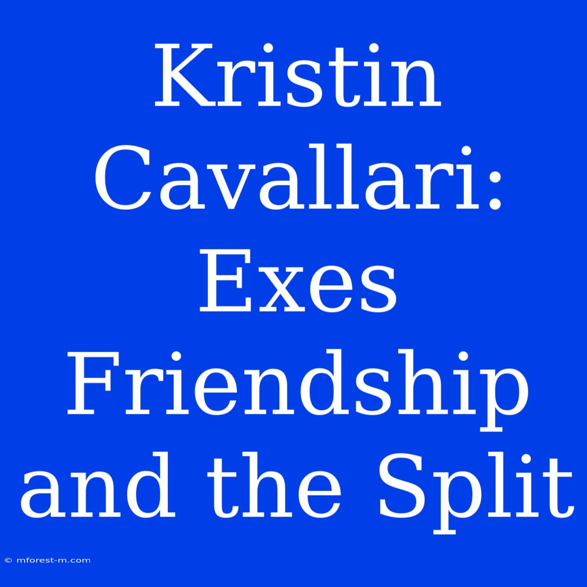 Kristin Cavallari: Exes Friendship And The Split