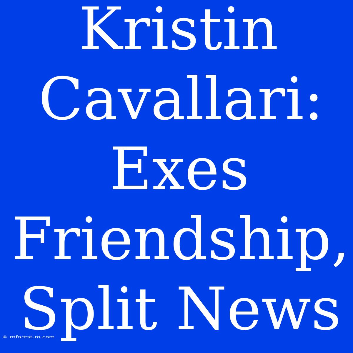 Kristin Cavallari: Exes Friendship, Split News