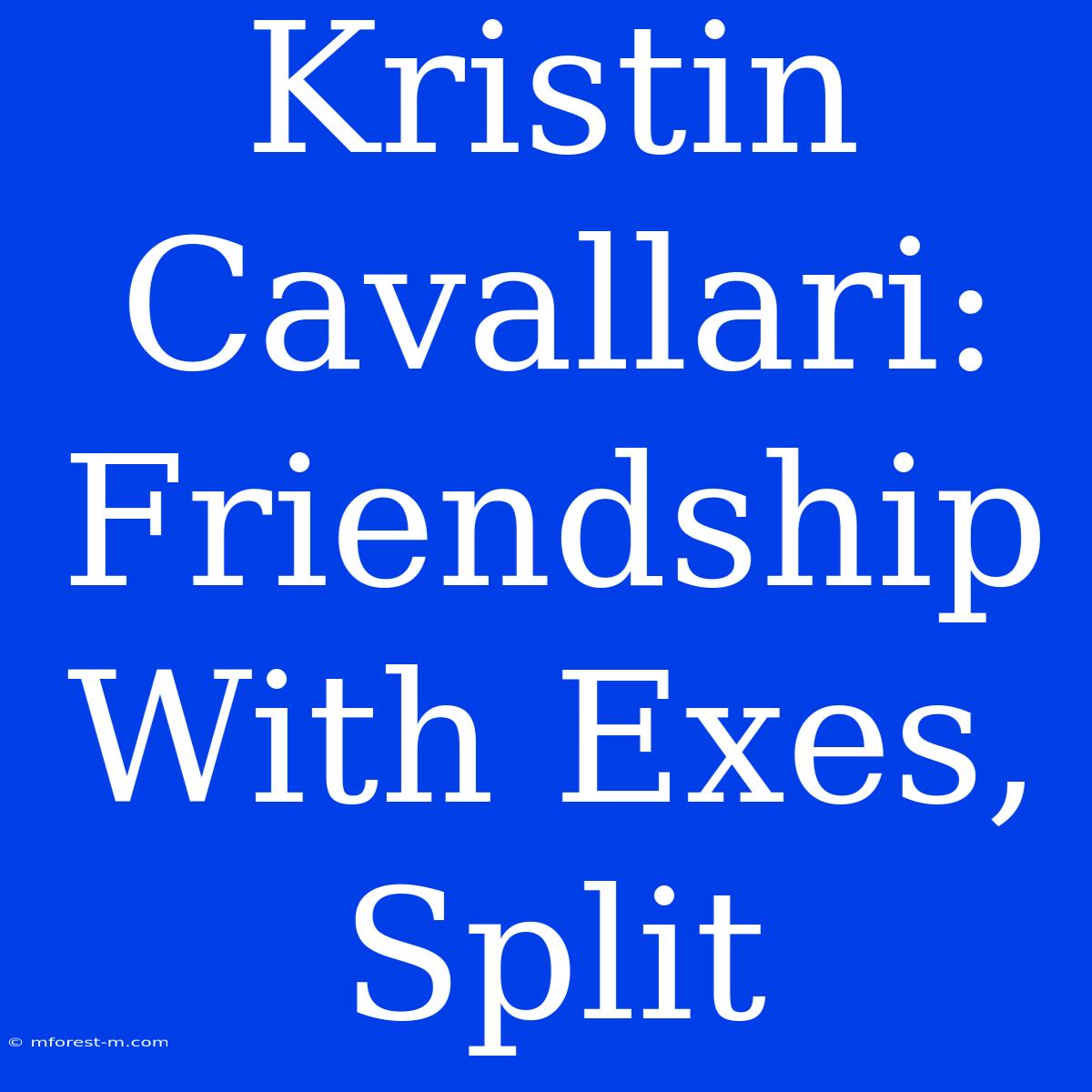 Kristin Cavallari: Friendship With Exes, Split