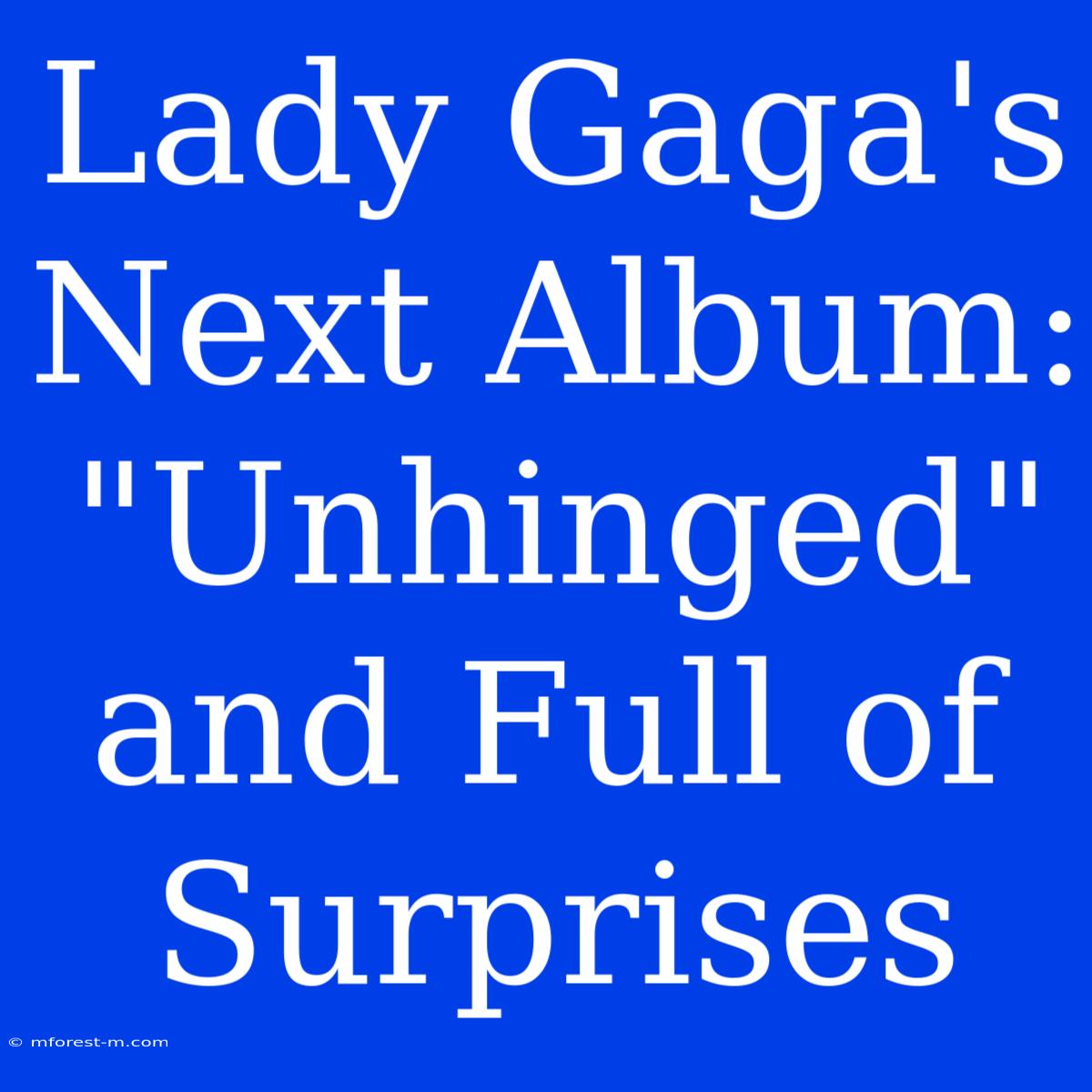 Lady Gaga's Next Album: 