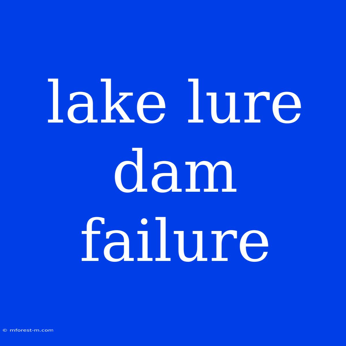 Lake Lure Dam Failure