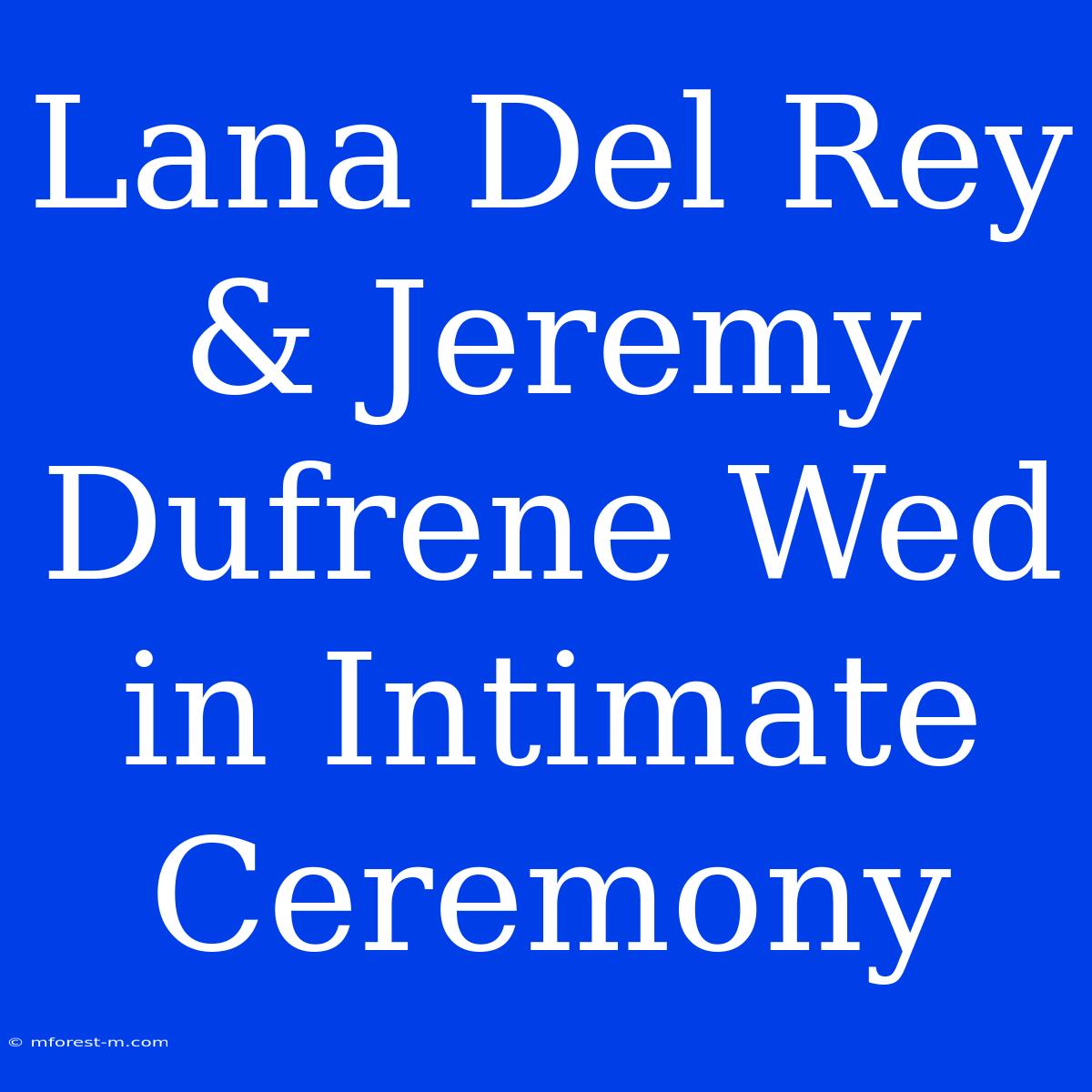 Lana Del Rey & Jeremy Dufrene Wed In Intimate Ceremony