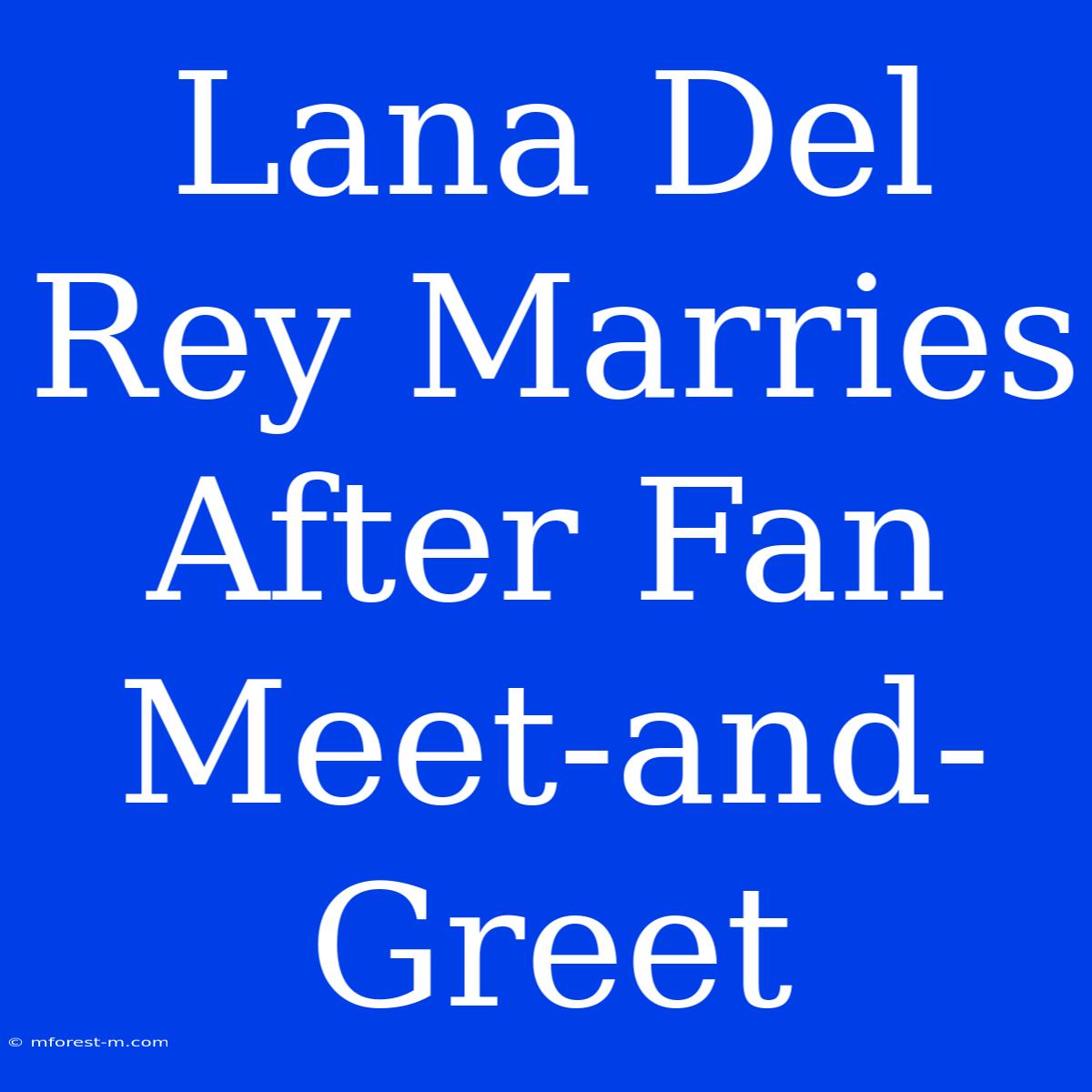 Lana Del Rey Marries After Fan Meet-and-Greet