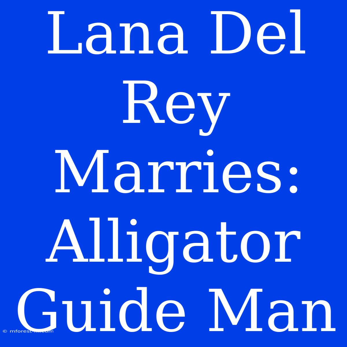 Lana Del Rey Marries: Alligator Guide Man