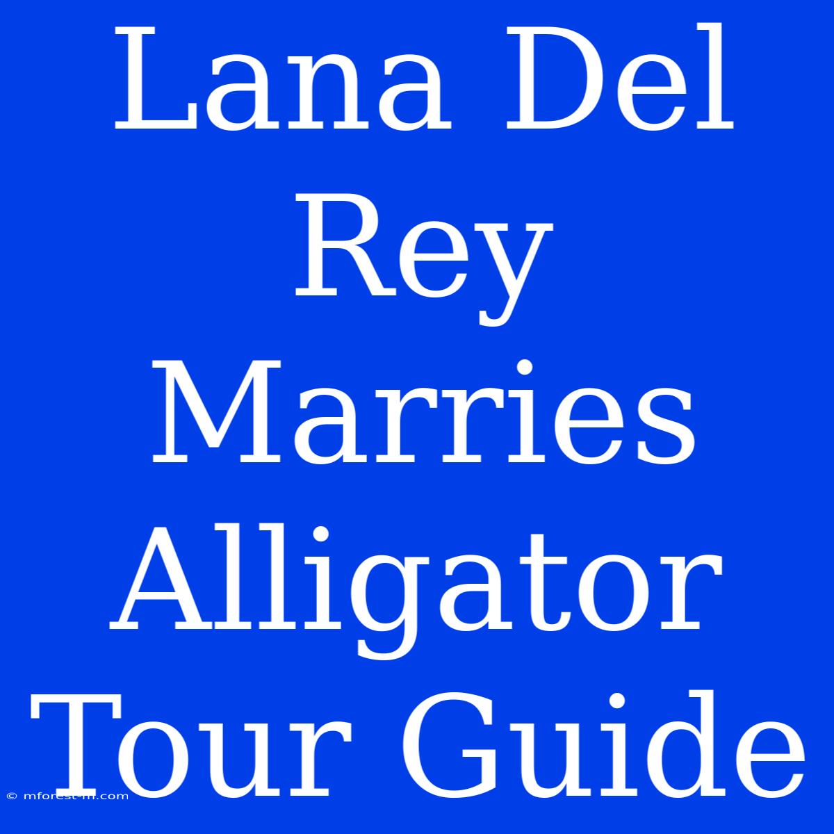 Lana Del Rey Marries Alligator Tour Guide