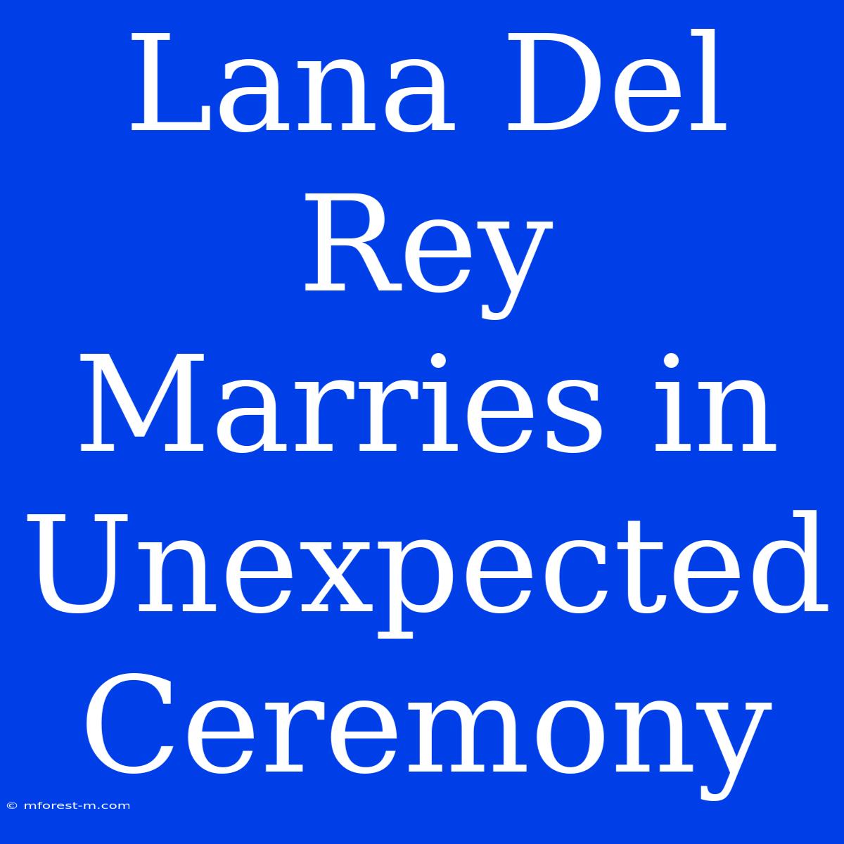 Lana Del Rey Marries In Unexpected Ceremony