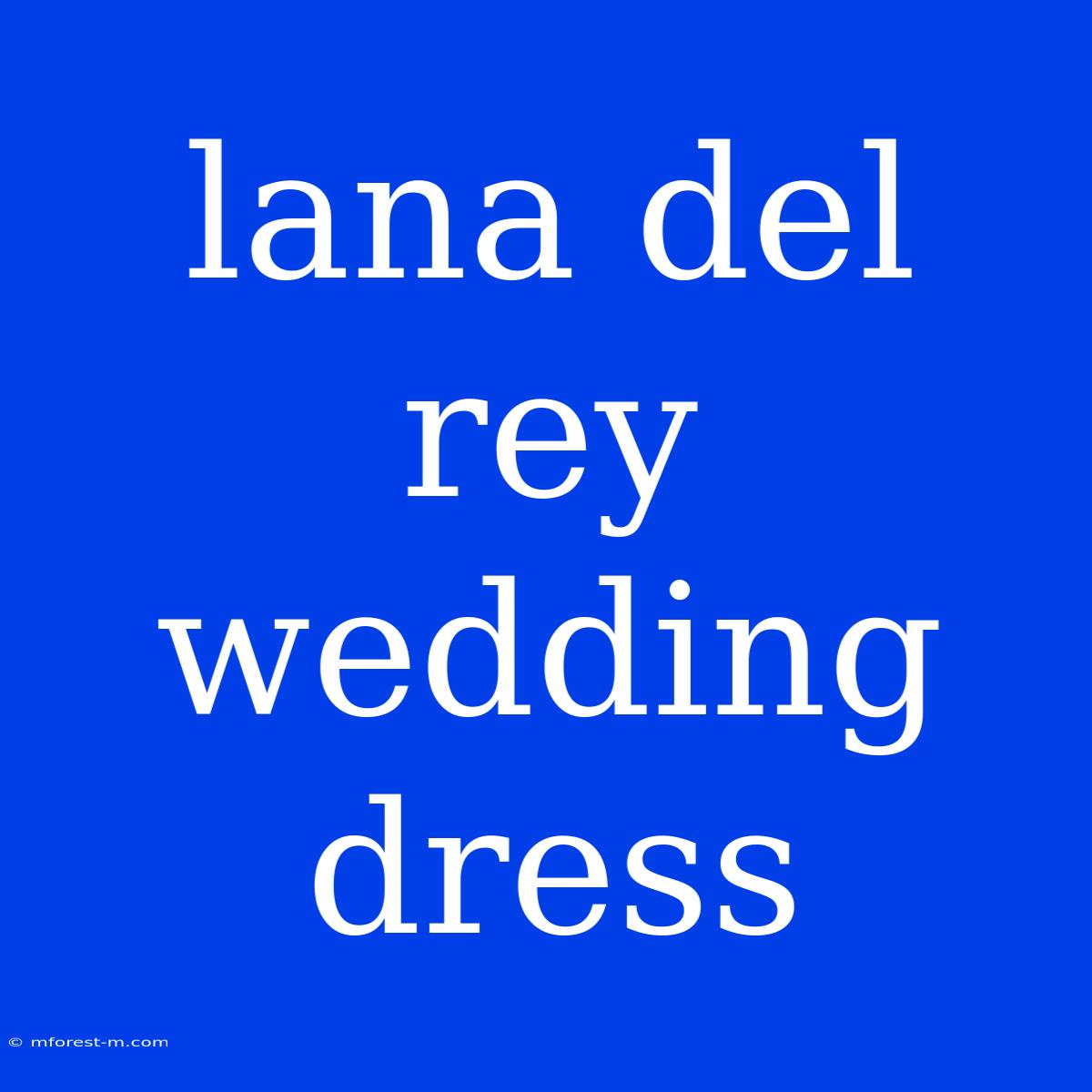 Lana Del Rey Wedding Dress