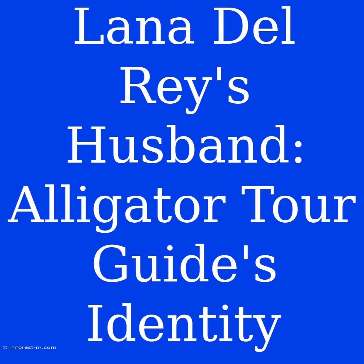 Lana Del Rey's Husband: Alligator Tour Guide's Identity 