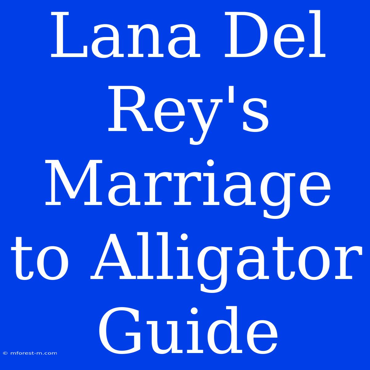 Lana Del Rey's Marriage To Alligator Guide