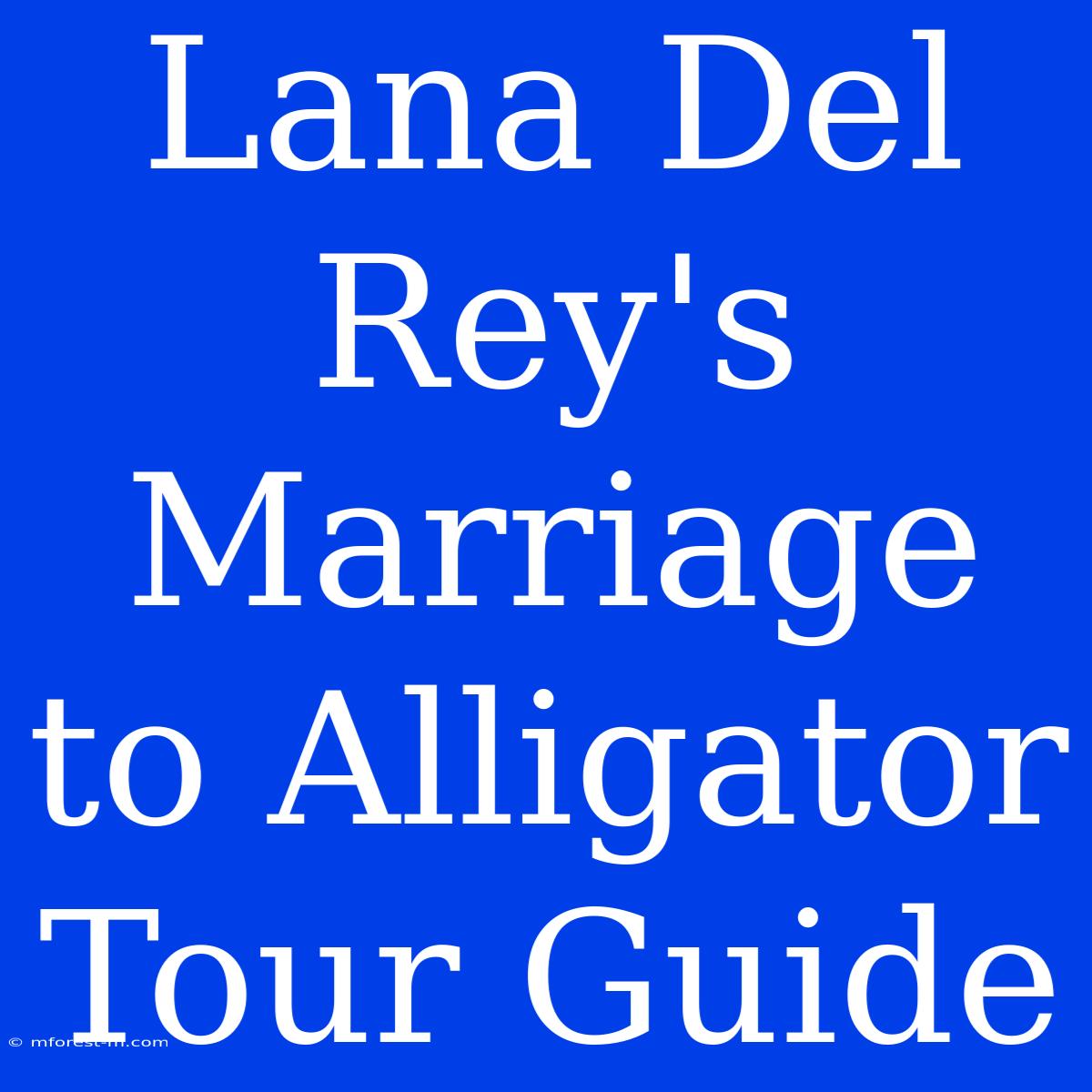 Lana Del Rey's Marriage To Alligator Tour Guide