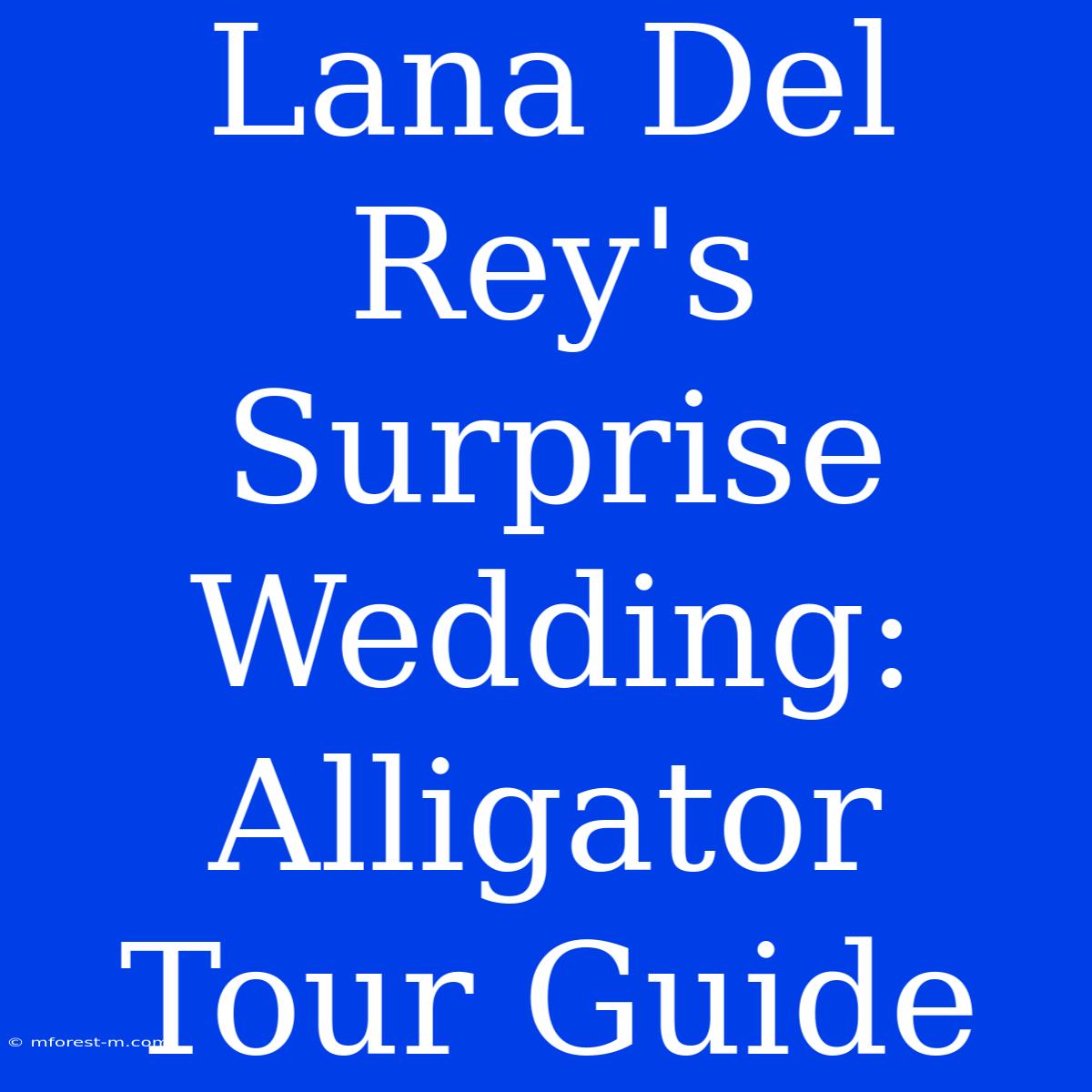 Lana Del Rey's Surprise Wedding: Alligator Tour Guide