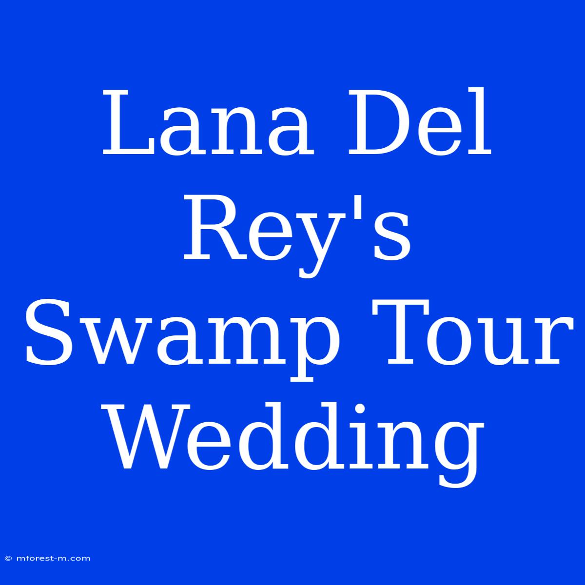 Lana Del Rey's Swamp Tour Wedding