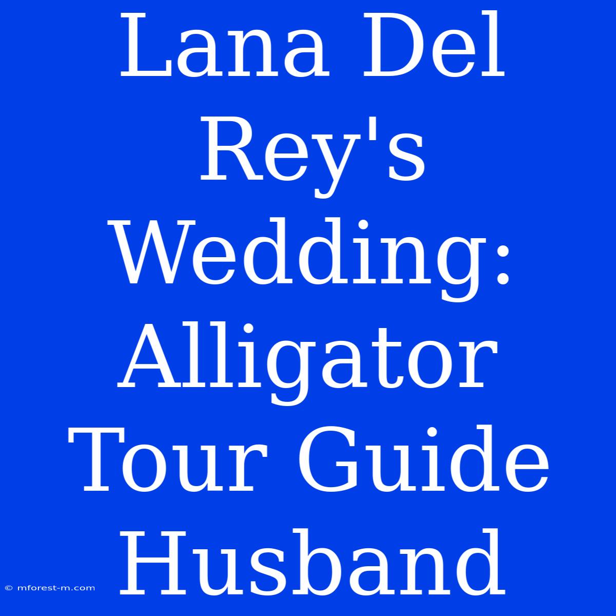 Lana Del Rey's Wedding: Alligator Tour Guide Husband 