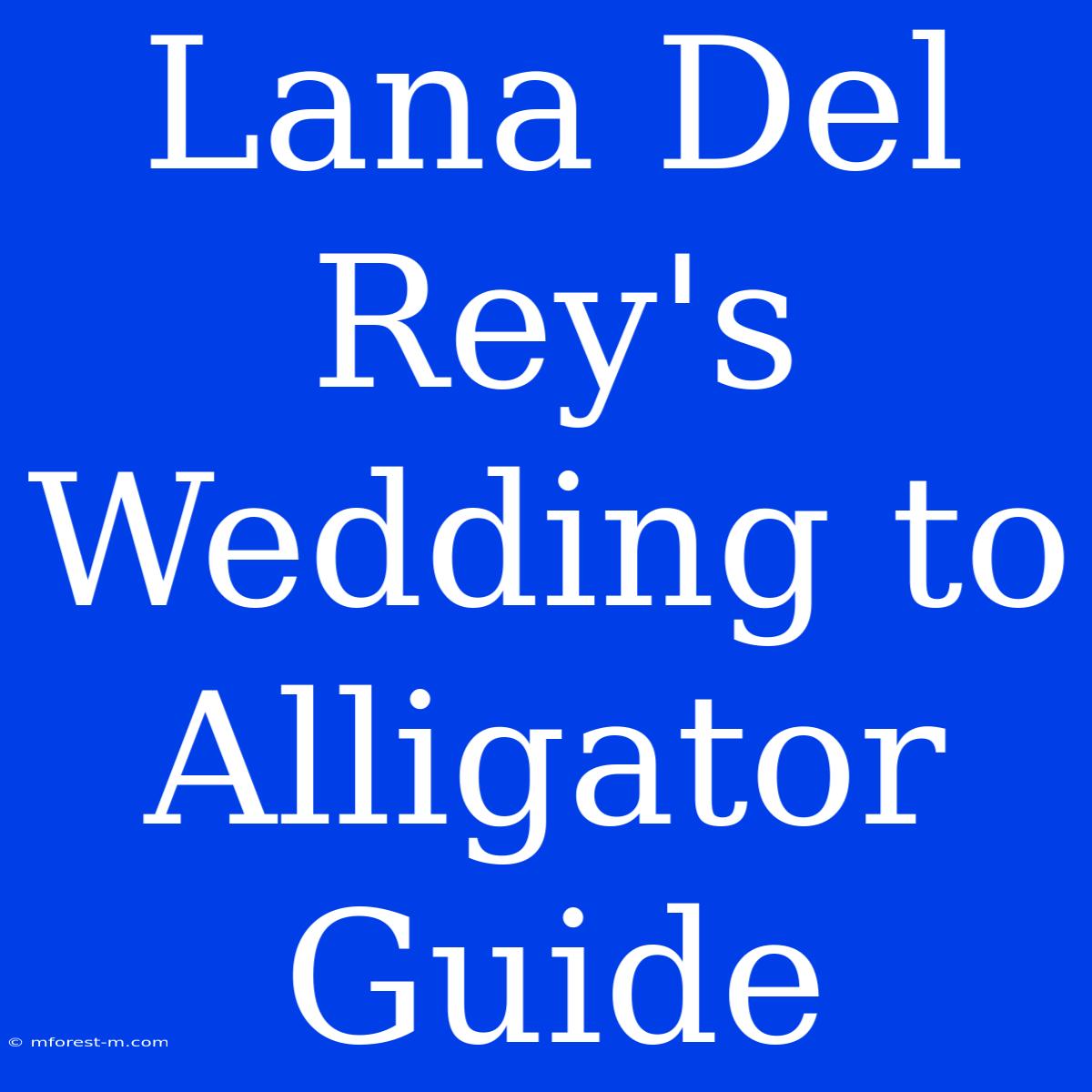 Lana Del Rey's Wedding To Alligator Guide