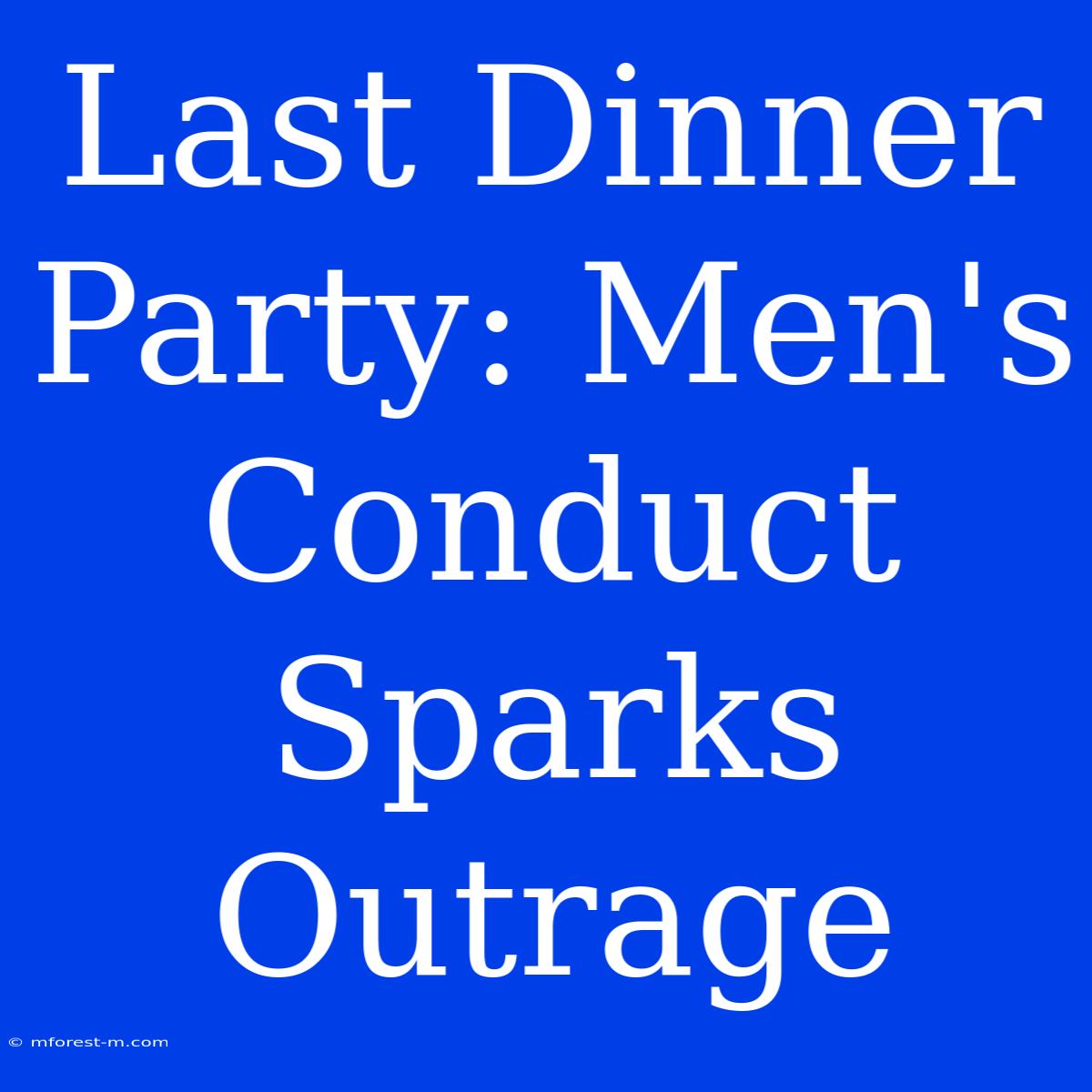 Last Dinner Party: Men's Conduct Sparks Outrage