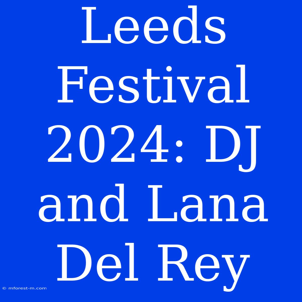 Leeds Festival 2024: DJ And Lana Del Rey