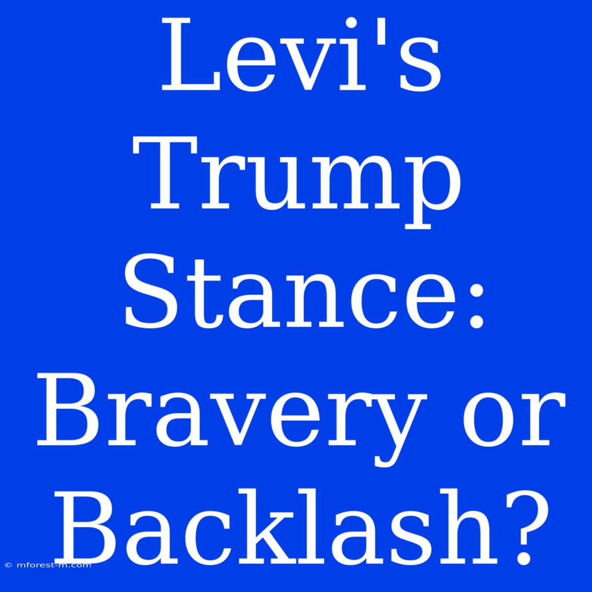 Levi's Trump Stance: Bravery Or Backlash?