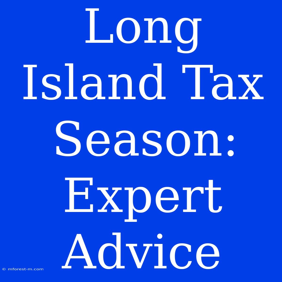 Long Island Tax Season: Expert Advice