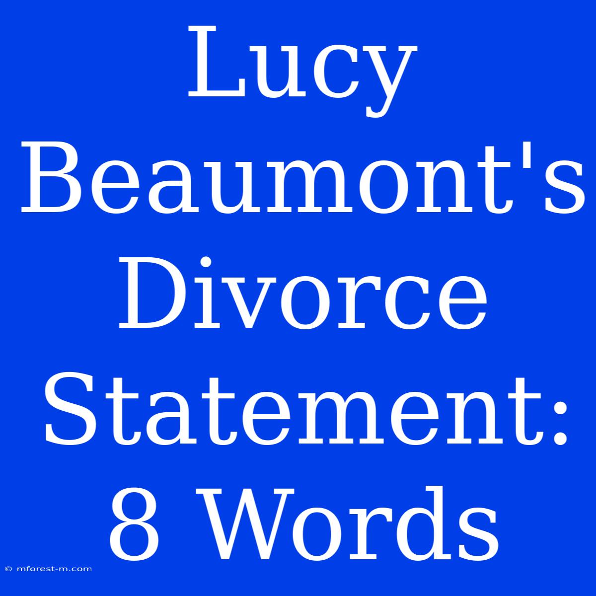 Lucy Beaumont's Divorce Statement: 8 Words