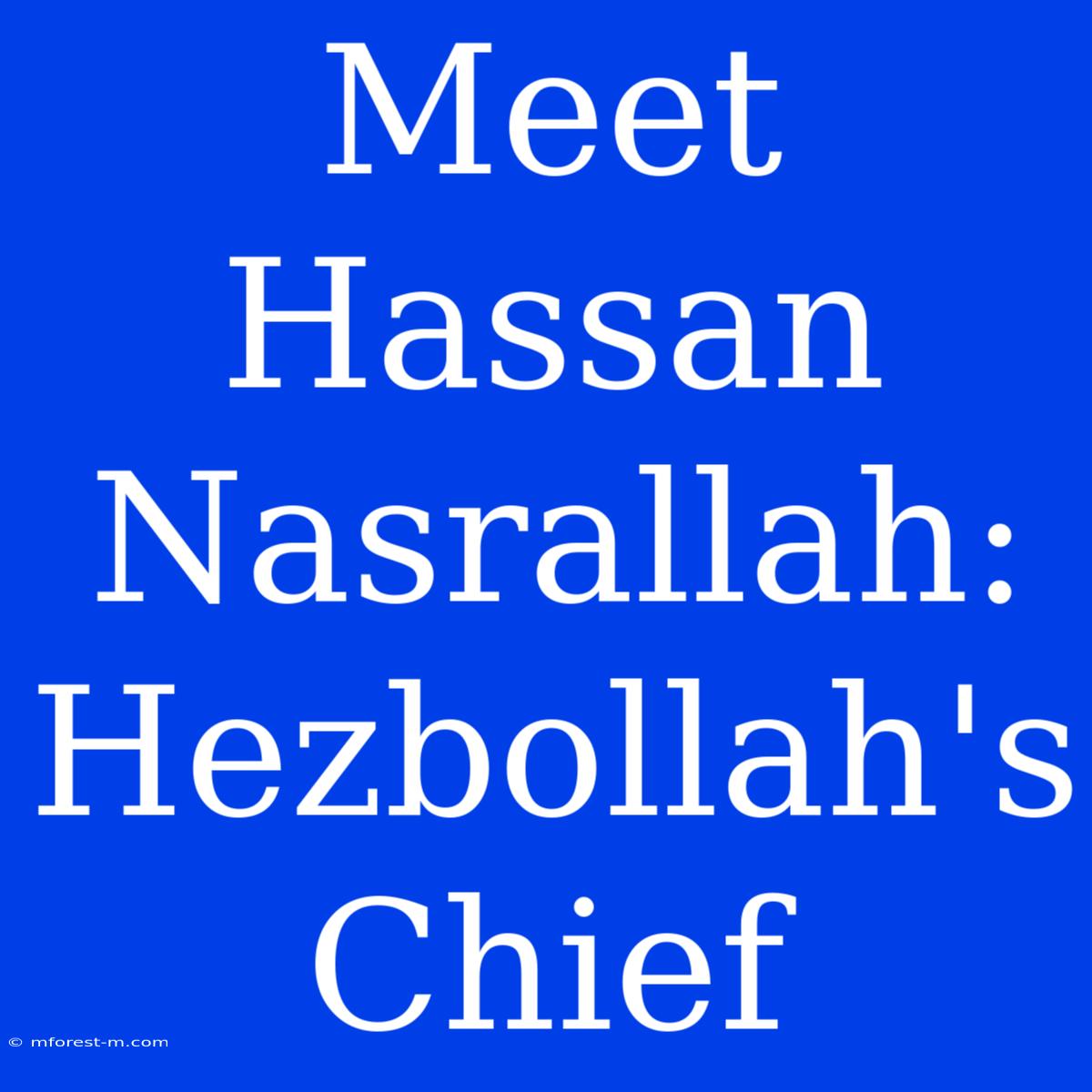 Meet Hassan Nasrallah: Hezbollah's Chief