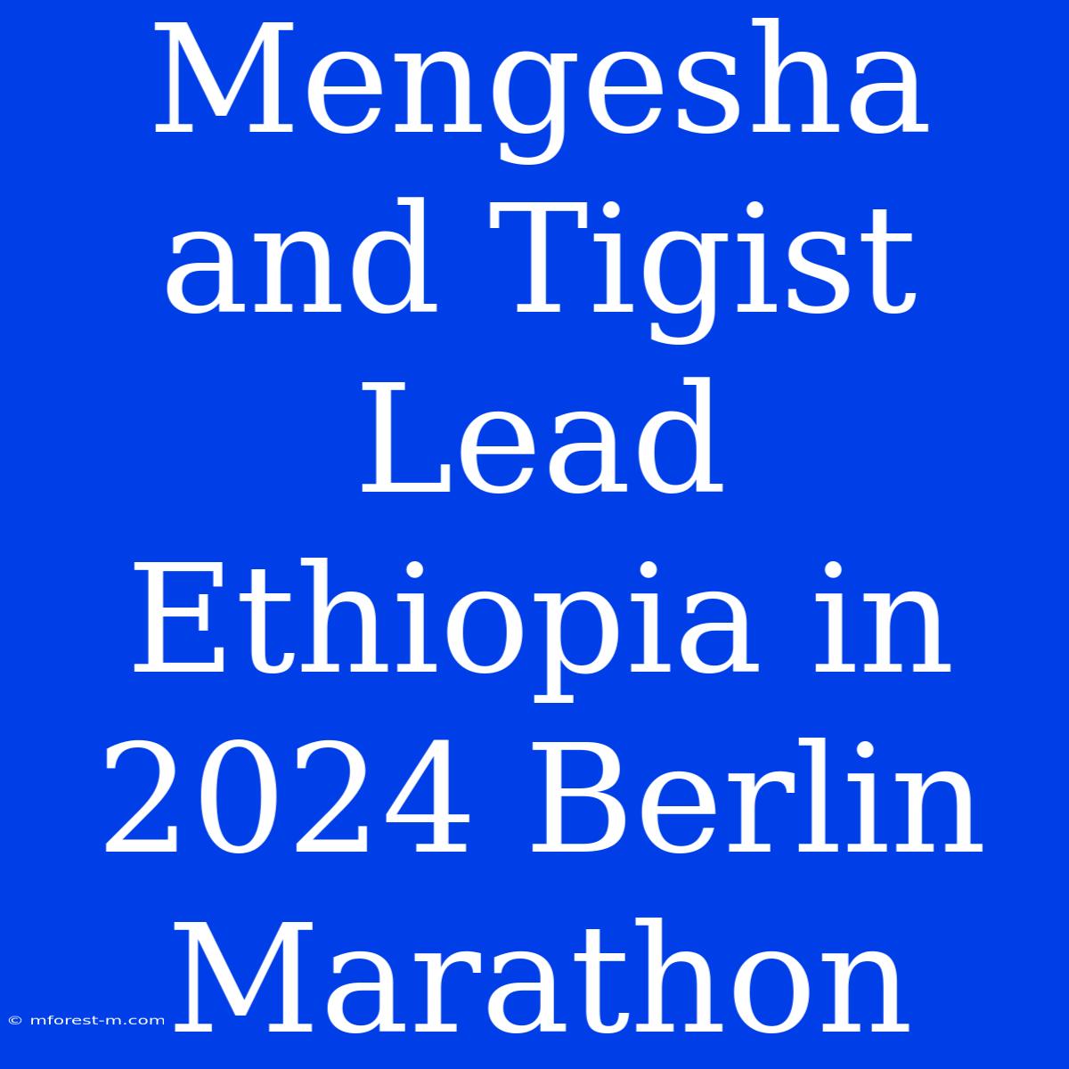 Mengesha And Tigist Lead Ethiopia In 2024 Berlin Marathon