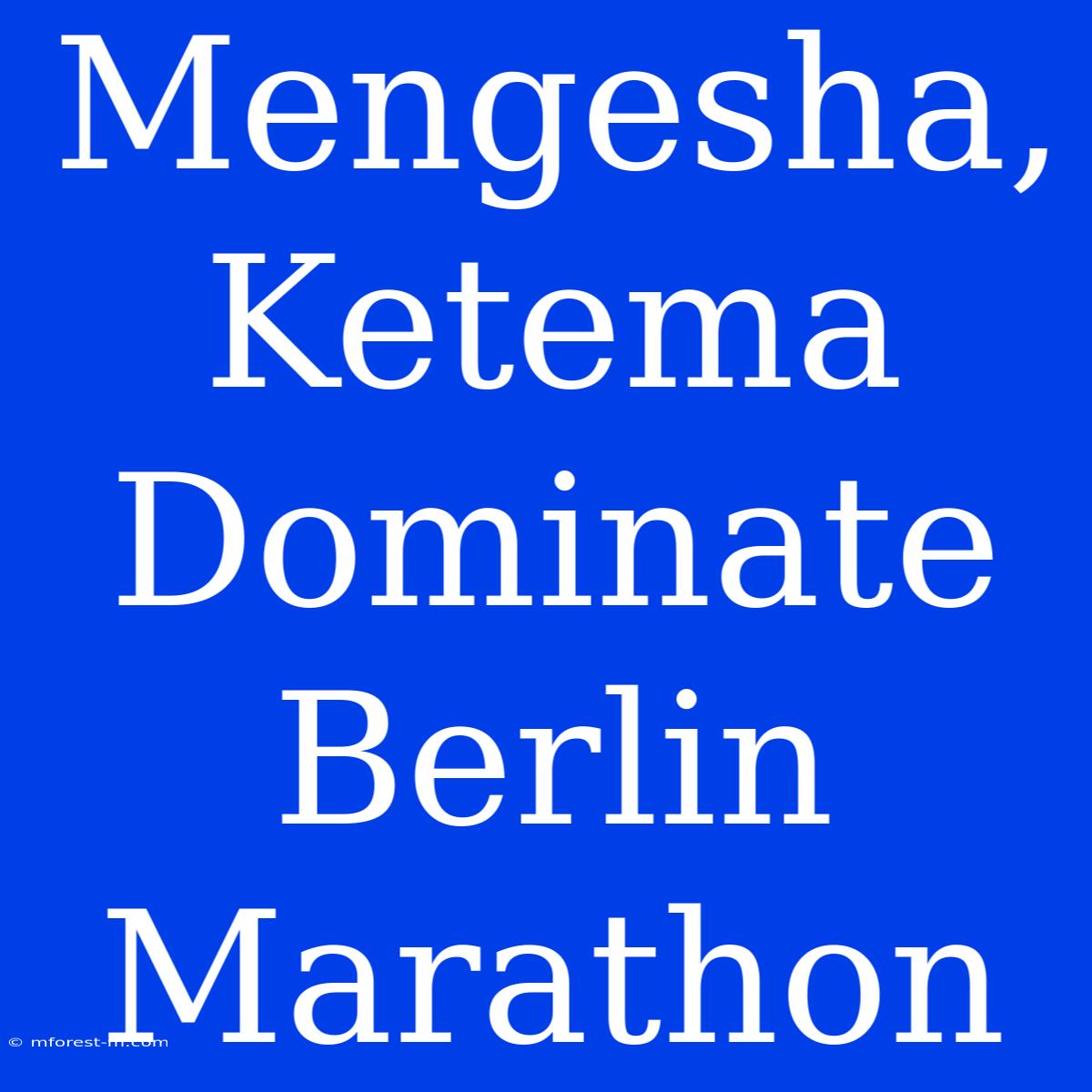 Mengesha, Ketema Dominate Berlin Marathon