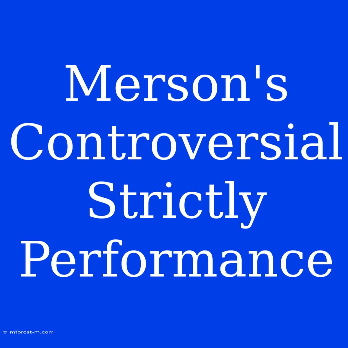 Merson's Controversial Strictly Performance