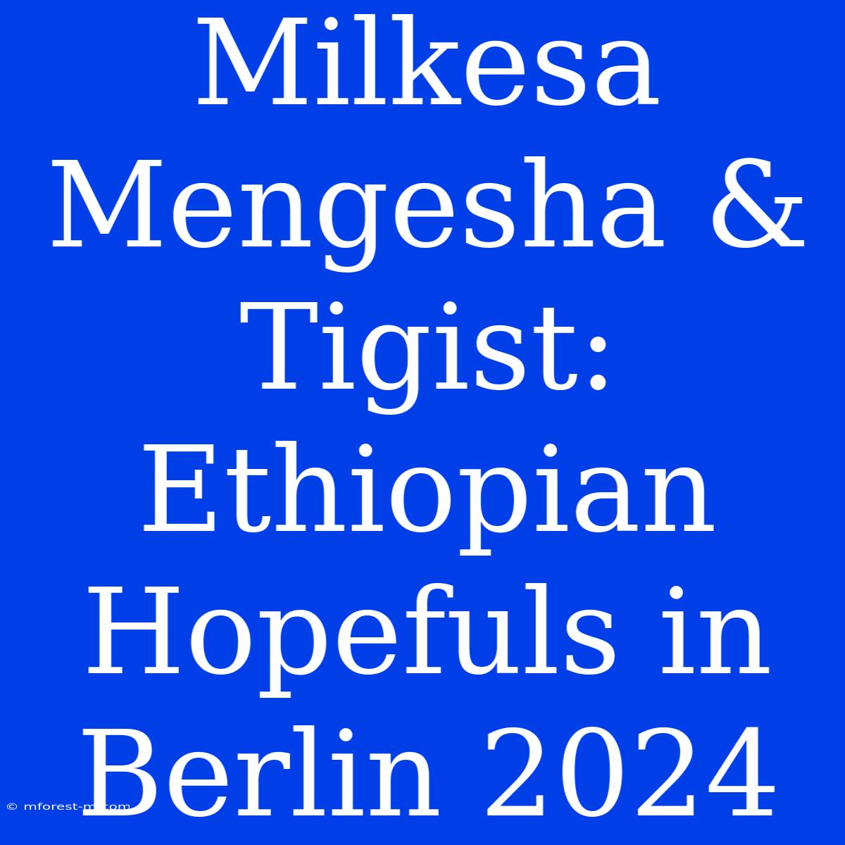 Milkesa Mengesha & Tigist: Ethiopian Hopefuls In Berlin 2024