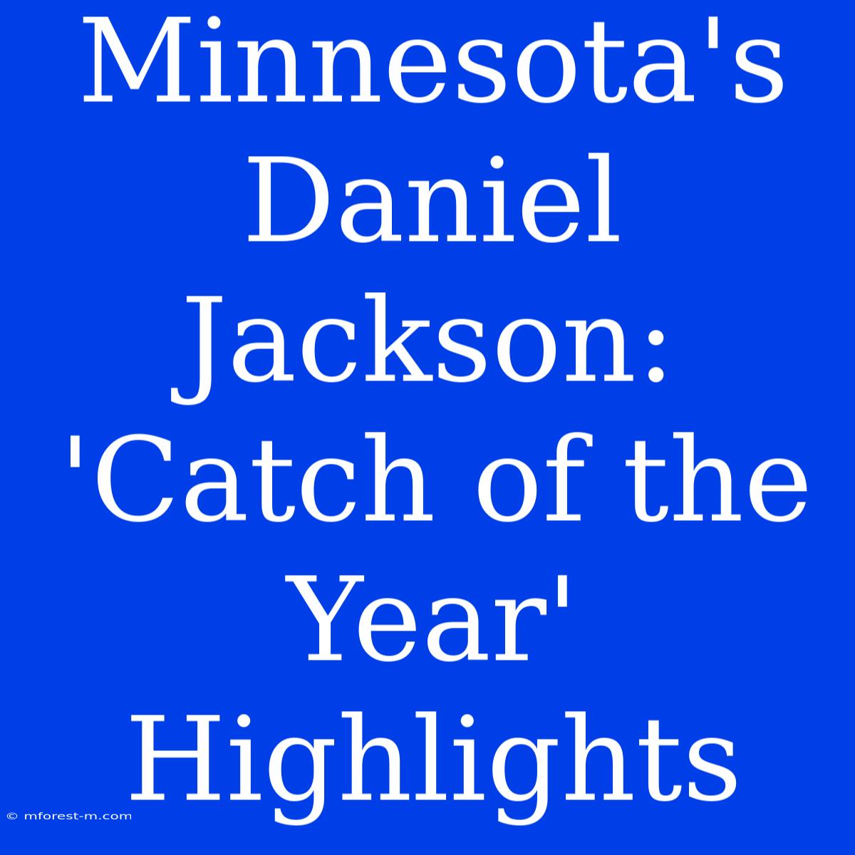 Minnesota's Daniel Jackson: 'Catch Of The Year' Highlights