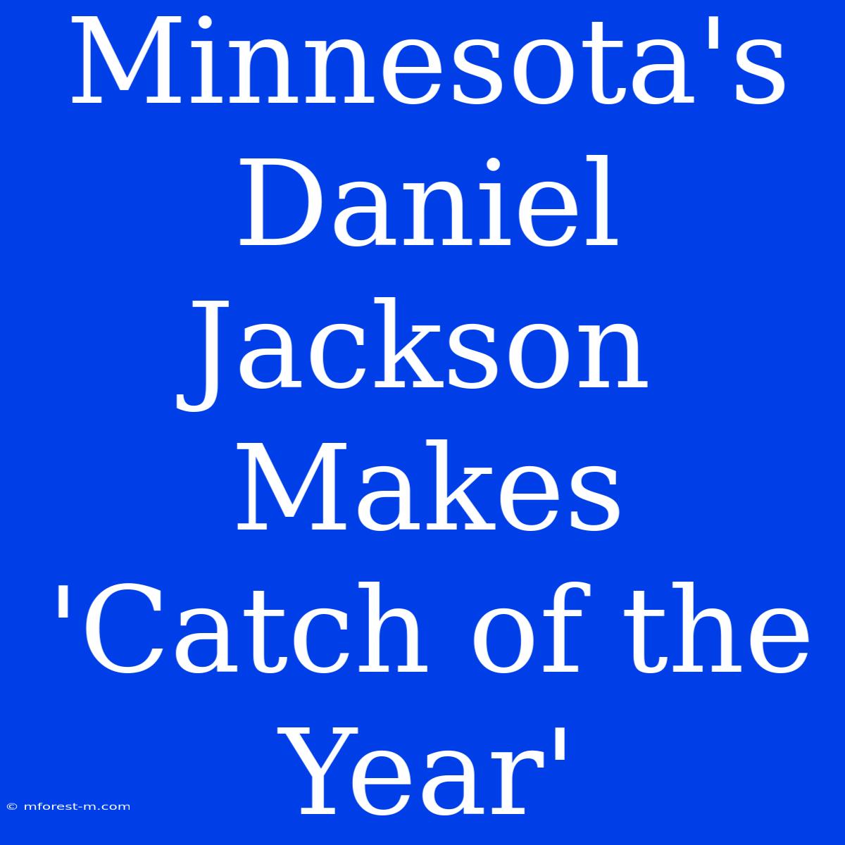 Minnesota's Daniel Jackson Makes 'Catch Of The Year'