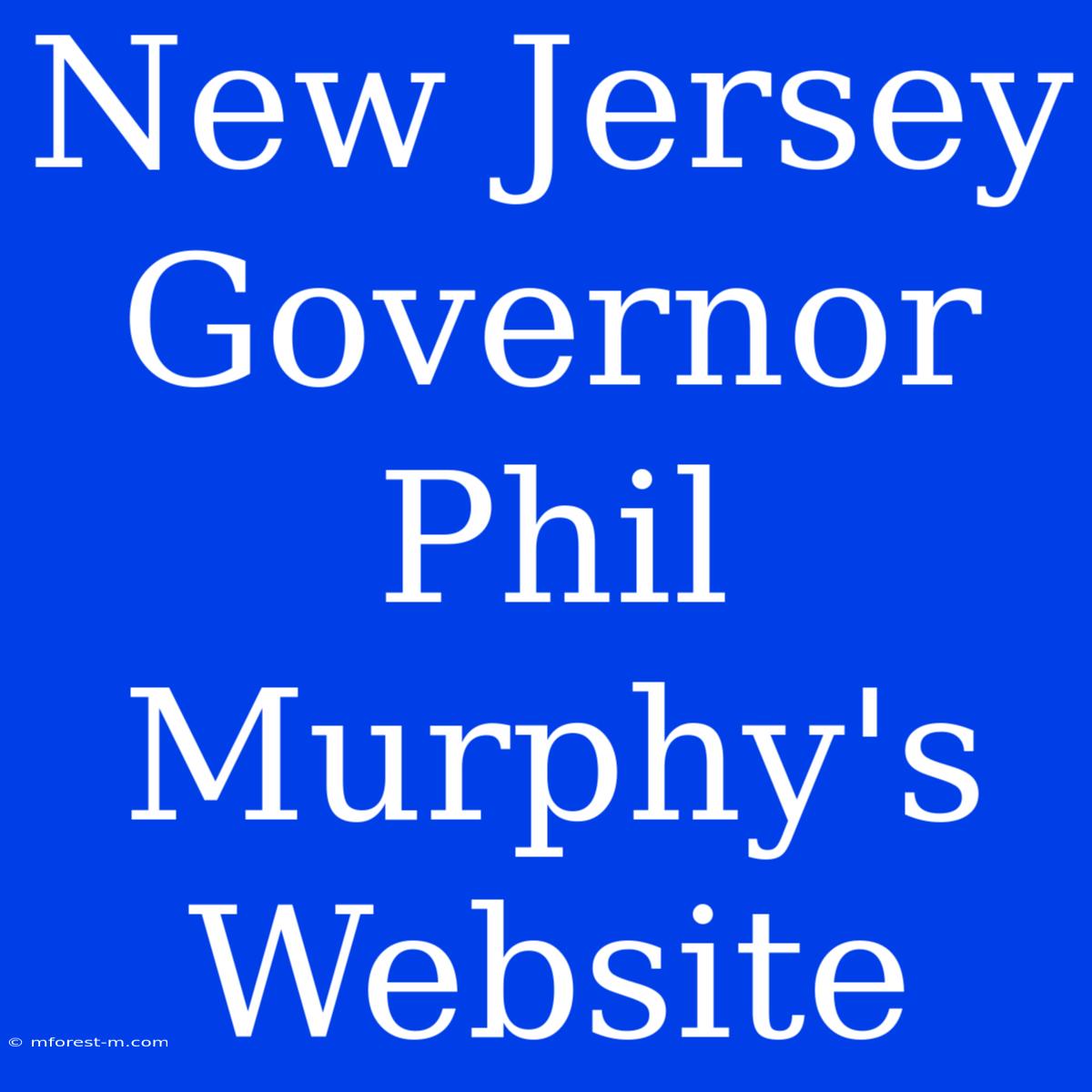 New Jersey Governor Phil Murphy's Website